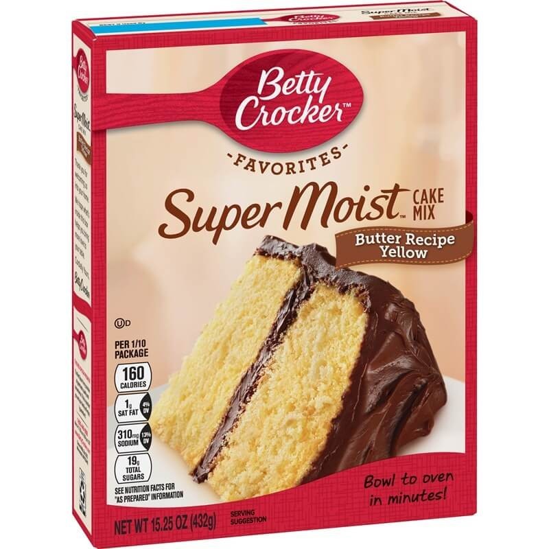 BETTY CROCKER SUPER MOIST CAKE MIX BUTTER RECIPE YELLOW 432G