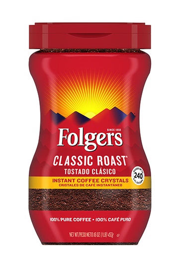 FOLGERS CLASSIC ROAST INSTANT COFFEE 453GR