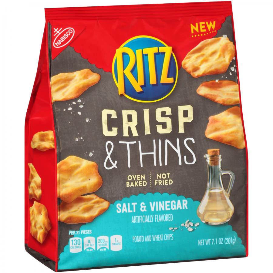 RITZ CRISP & THINS SALT & VINEGAR 201GR