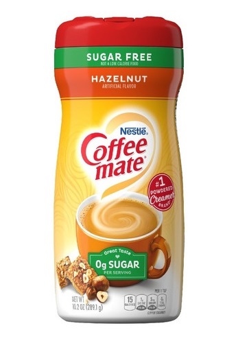 COFFEE MATE HAZELNUT SUGAR FREE 289.1GR