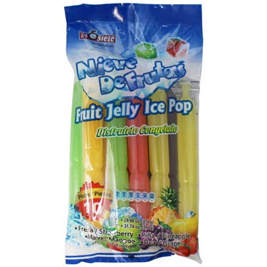 NIEVE DE FRUTAS GELATINA LIQUIDA 12 PIEZAS
