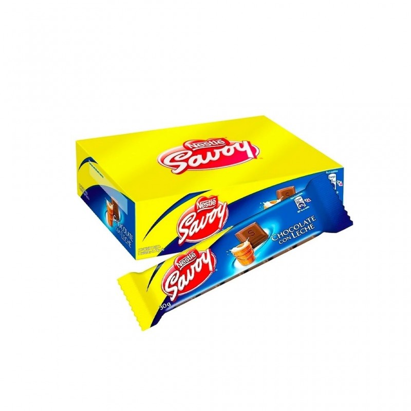 CHOCOLATE CON LECHE SAVOY 12UND 30GR