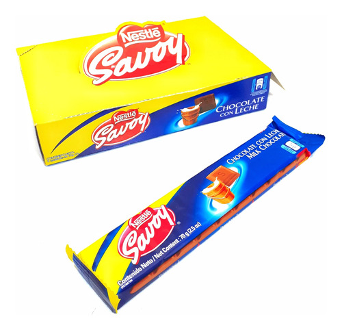 CHOCOLATE CON LECHE SAVOY 70GR 9UND