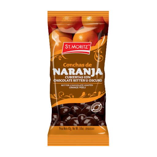 GRAGEADOS CONCHA DE NARANJA CUBIERTA DE CHOCOLATE 12UND 40GR