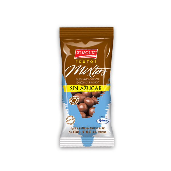 FRUTOS IXTOS CUBIERTOS DE CHOCOLATE SIN AZUCAR 12UND 40GR