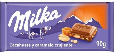 MILKA CACAHUETE Y CARAMELO CRUJIENTE 90GR
