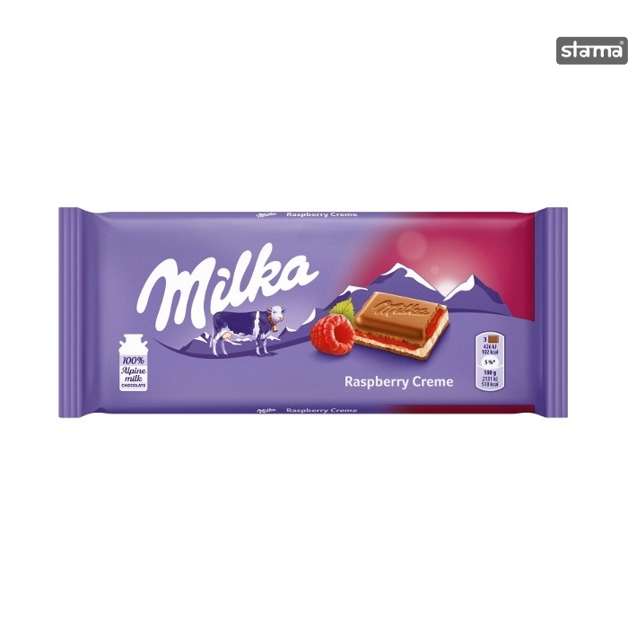 CHOCOLATE MILKA RASPBERRY CREME 100GR