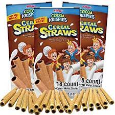 COCOA KRISPIES CEREAL STRAWS 18UND