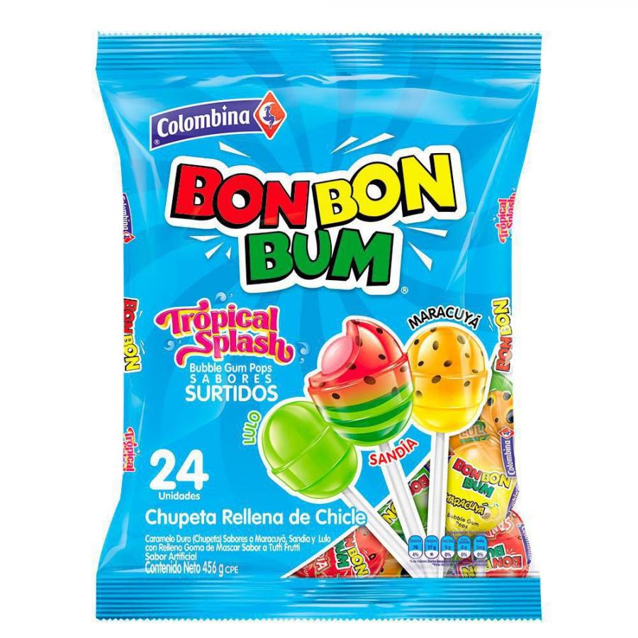 BON BON BUM SURTIDO TROPICAL 24 UND