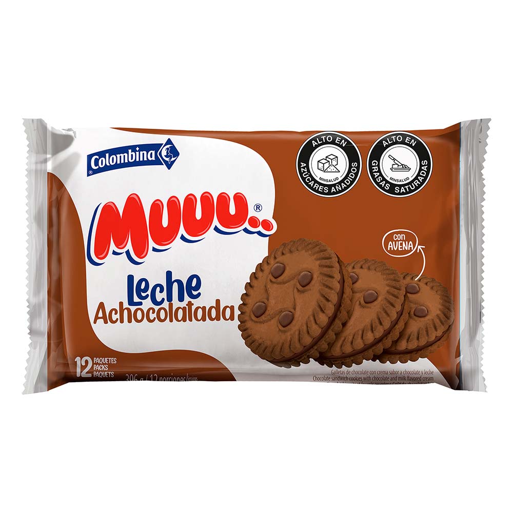 GALLETAS MUUU LECHE ACHOCOLATADA 12UND