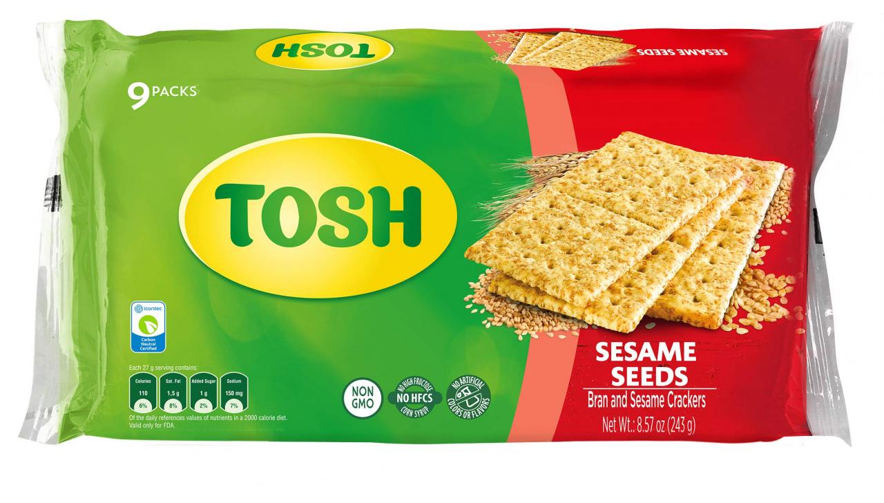 GALLETA TOSH AJONJOLI 9 PAQUETES