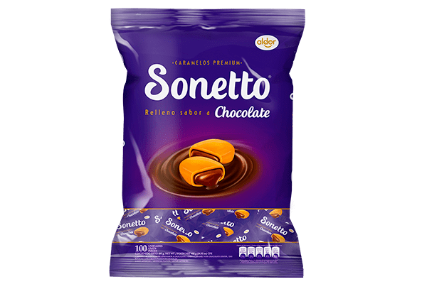SONETTO CARAMELOS BLANDOS CHOCOLATE 100UND