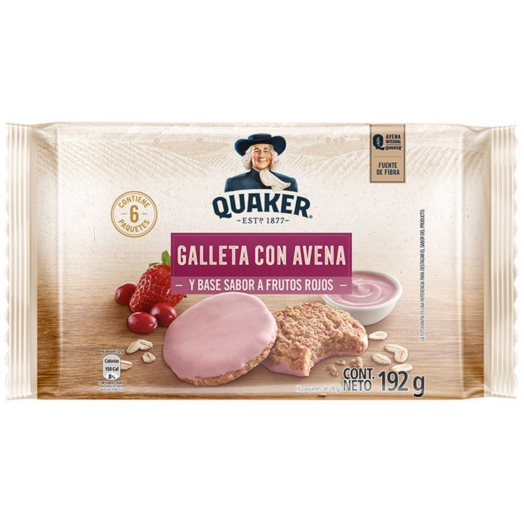 GALLETAS QUAKER FRUTOS ROJOS 6 PAQUETES