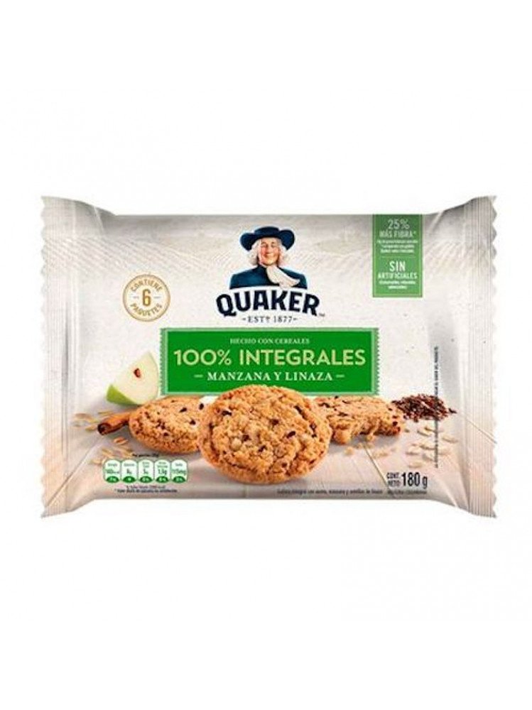 GALLETAS QUAKER MANZANA Y LINAZA 6 PAQUETES
