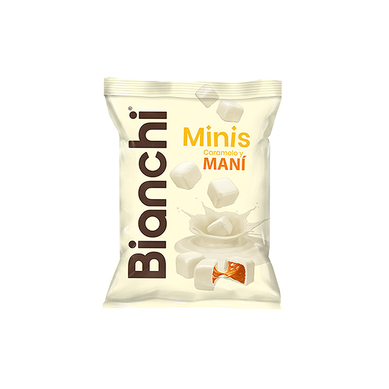 BIANCHI CHOCO SNACKS BLANCO CARAMELO Y MANI 60GR