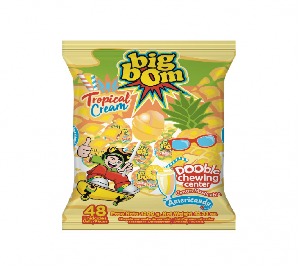 CHUPETA BIG BOM XXL TROPICAL CREAM