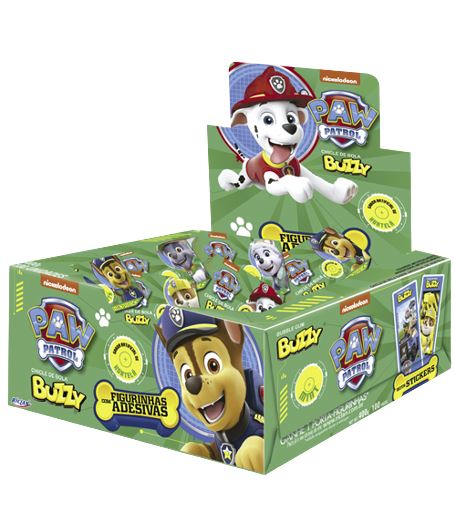 BUZZY CHICLE PAW PATROL MENTA FIGURITAS ADHESIVAS 100UND