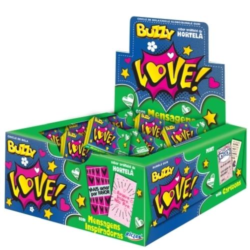 BUZZY CHICLE MENTA CON FIGURITAS ADHESIVAS 100UND