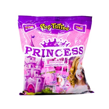 CHUPETA PRINCESS MORANGO TATOO POP 400GR