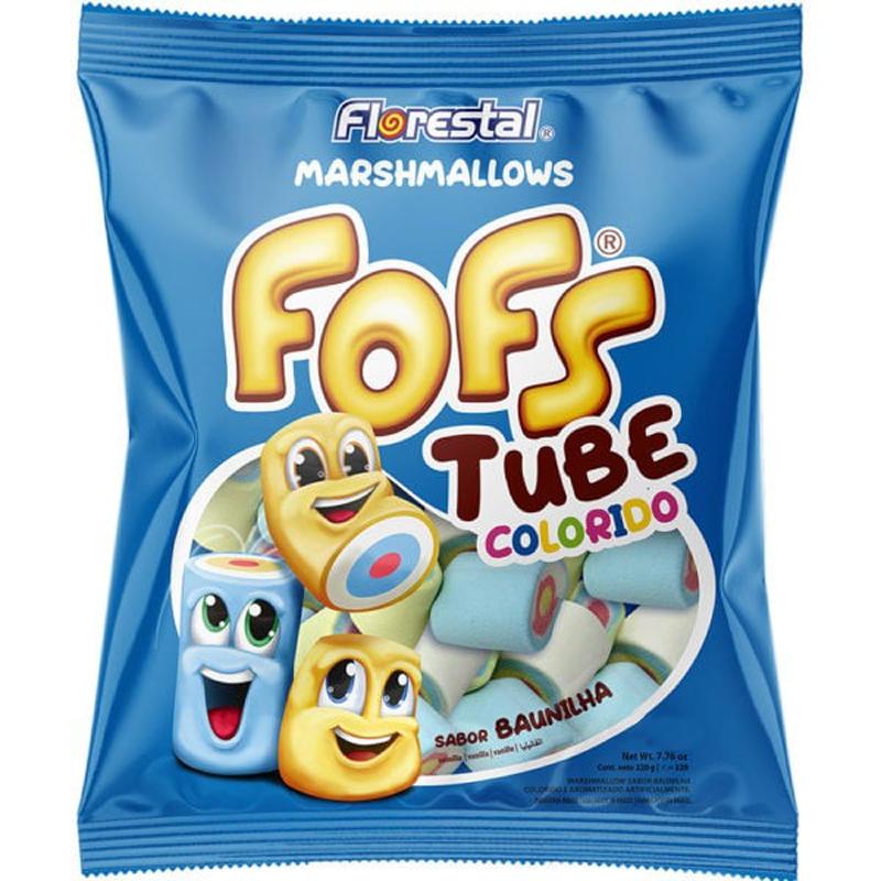 MARSHMALLOWS FOFS TUBES COLORIDO VAINILLA 50GR