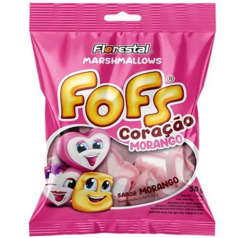 MARSHMALLOWS FOFS CORAZON SABOR FRESA 50GR