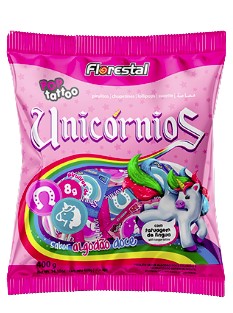 CHUPETA UNICORNIOS SABOR ALGODON DULCE TATUAJE POP400GR