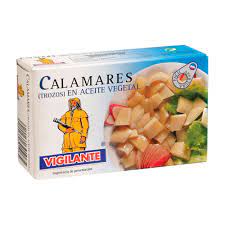 CALAMARES TROZOS EN ACEITE VEGETAL VIGILANTE 120ML