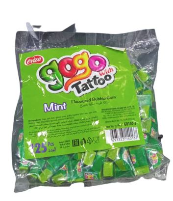 GOGO CHICLE TATTO MENTA 125PCS
