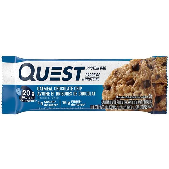 QUEST BAR AVENA CHOCOLATE CHIP 20 GR PROTEINA