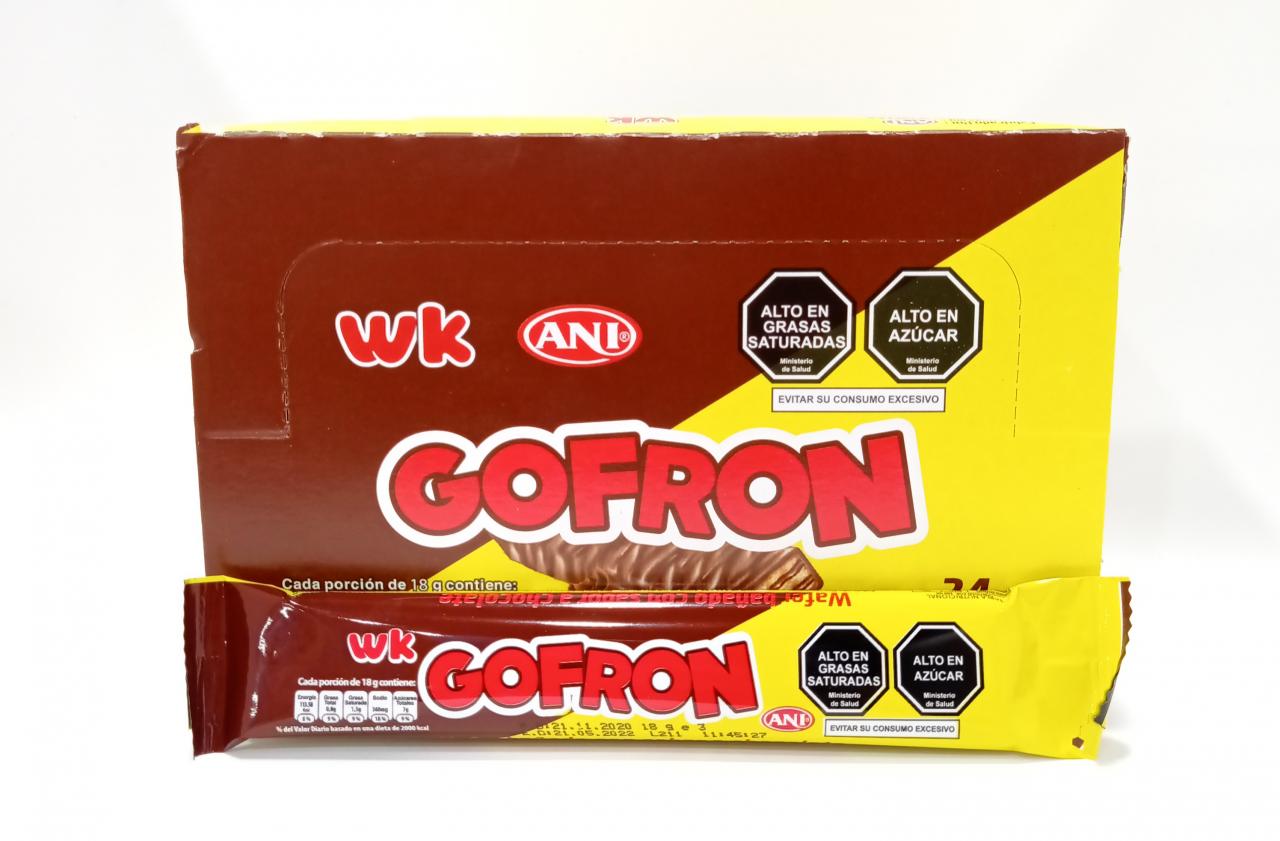 GOFRON WAFER RELLENO CON COBERTURA DE CHOCOLATE 24UNID
