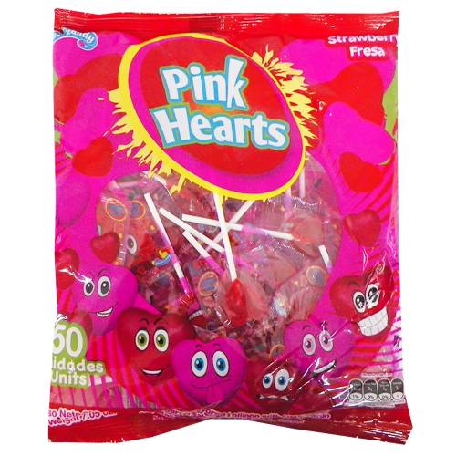 CHUPETAS PINK HEARTS 50UND