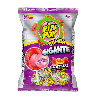 CHUPETA PIN POP BUMBA SURTIDO GIGANTE 24UND