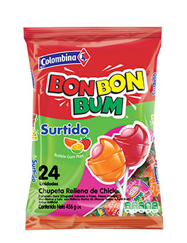 CHUPETA BON BON BUM SURTIDO 24UND