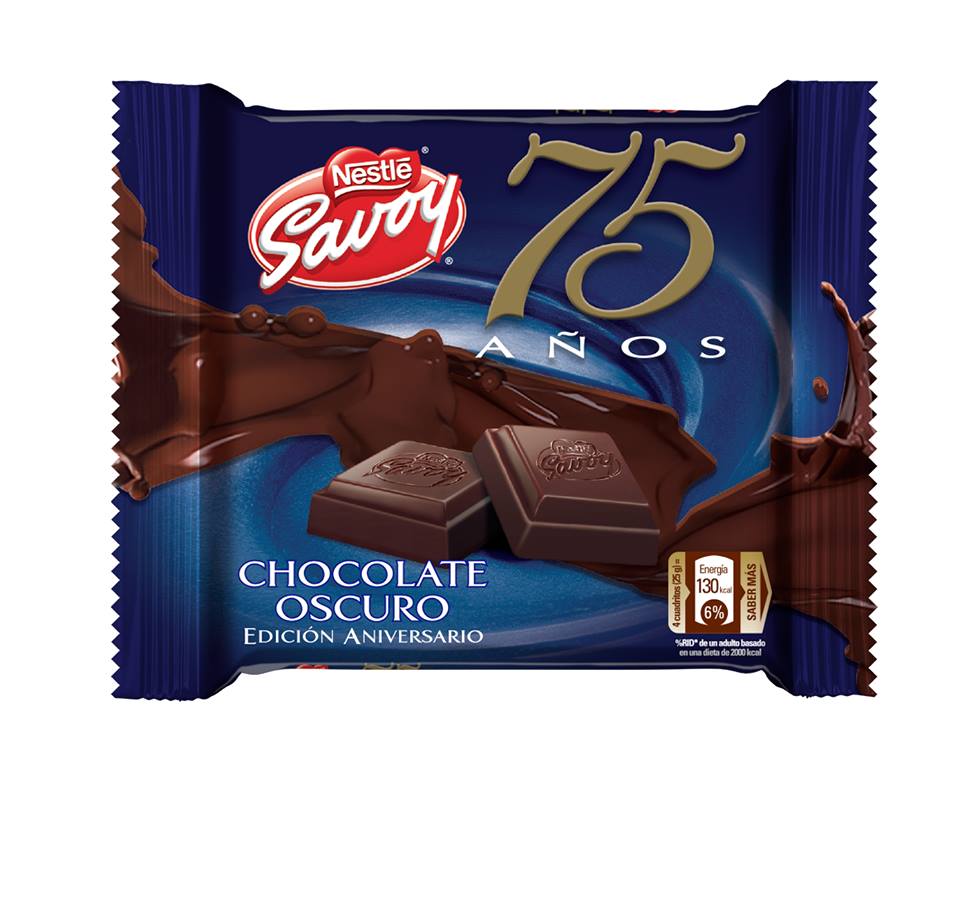 CHOCOLATE OSCURO 75AÑOS 10UND 100G.