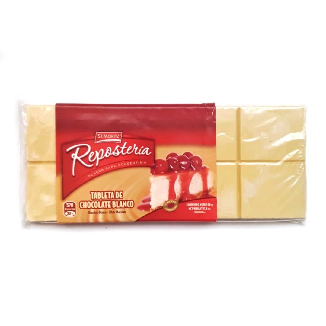 REPOSTERIA CHOCOLATE BLANCO ST MORITZ 500GR