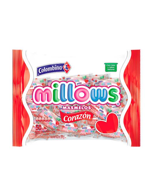 MILLOWS MASMELOS CORAZÓN 50UND