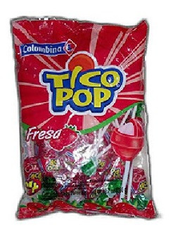 CHUPETA TICO POP FRESA 24UNID