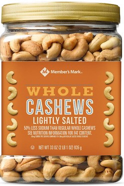 WHOLE CASHEWS LIGHTLY SALTED 935GR