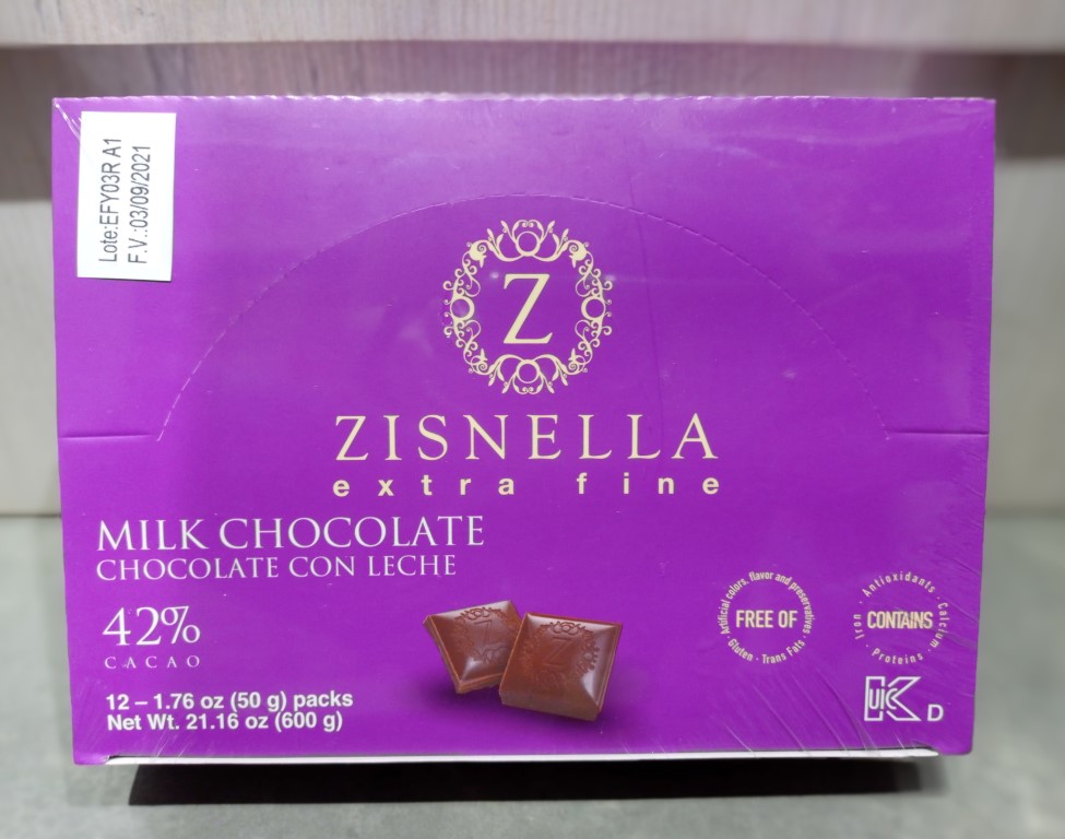 CHOCOLATE CON LECHE 42% 12UNID 50GR