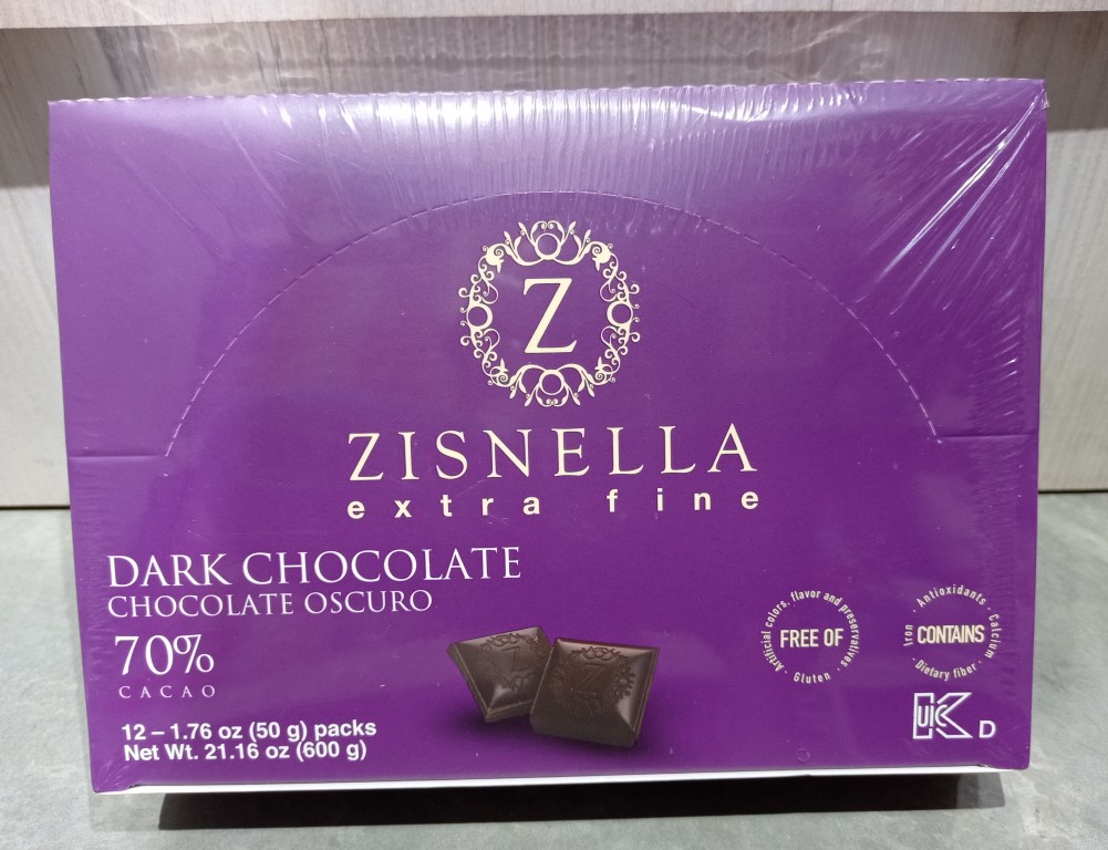 CHOCOLATE OSCURO 70%  12UNID 50GR